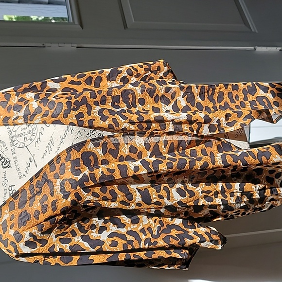 Boho Leopard Print Open Front Cover Up - Picture 5 of 7